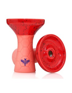 Bee Hookah Phunnel Pink - Half Glazed Red Black